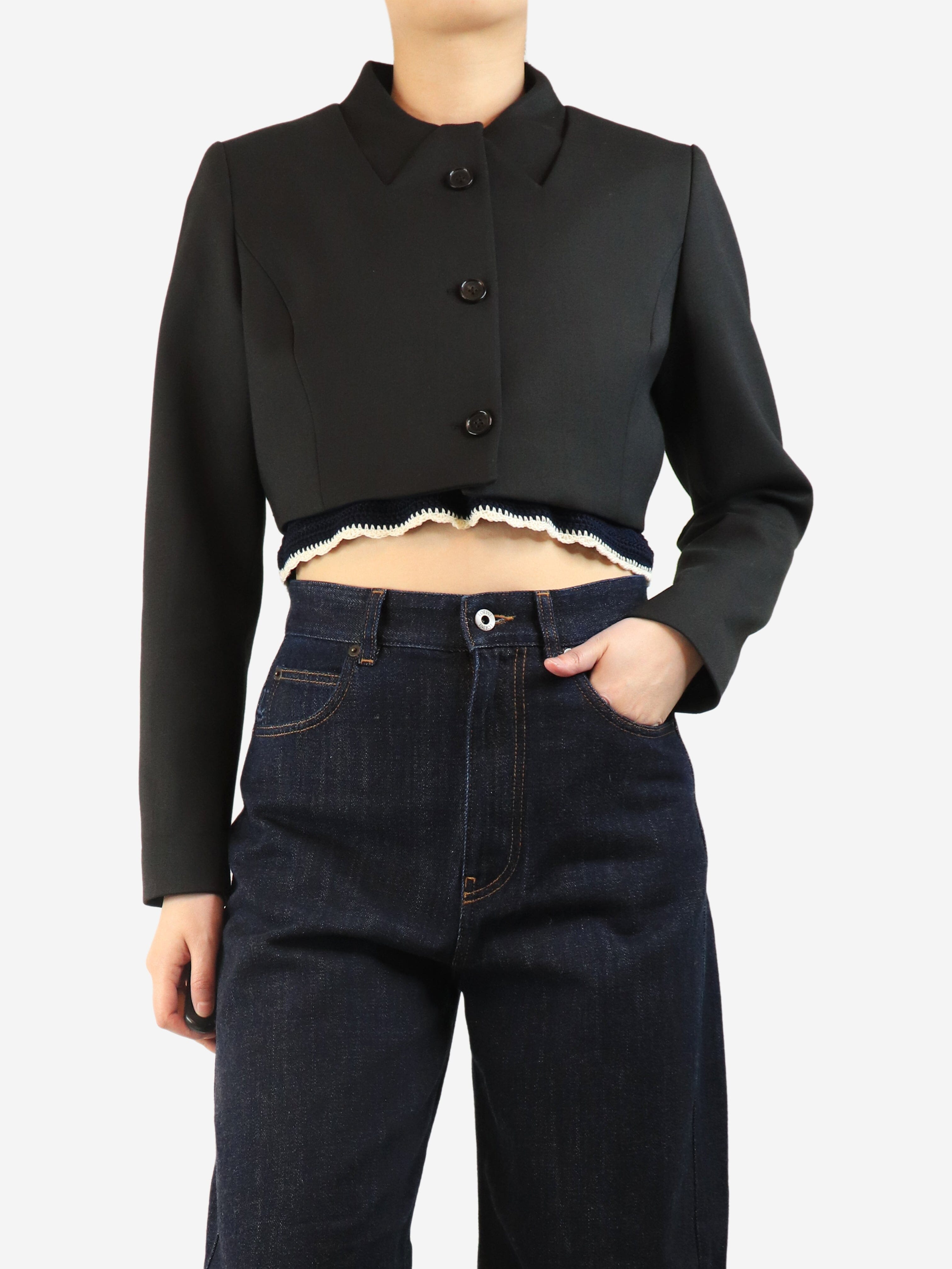 Black cropped jacket - size UK 10 Coats & Jackets Coperni 