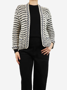 Chanel Black chain trim knit jacket - size UK 12