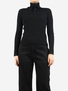 Valentino Black ribbed high-neck top - size S