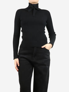 Valentino Black ribbed high-neck top - size S