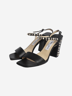 Black studded sandal heels - size EU 39 (UK 6)