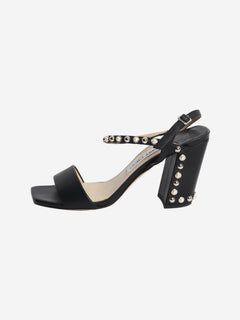 Black studded sandal heels - size EU 39 (UK 6)