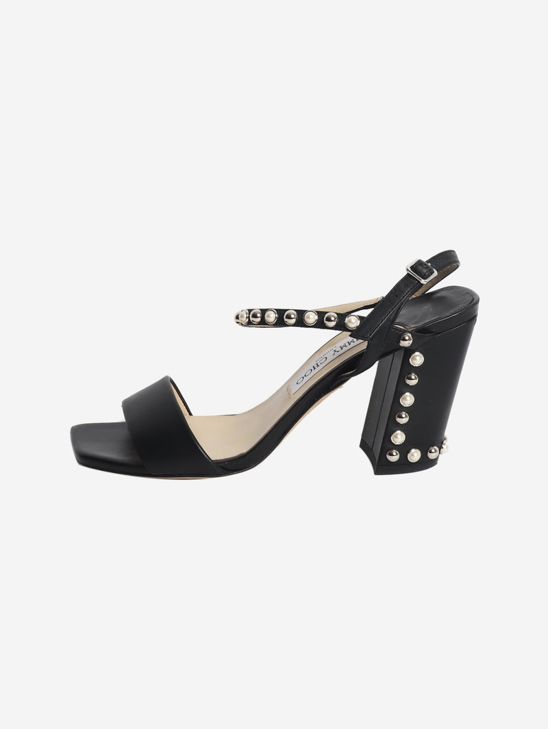 Black studded sandal heels - size EU 39 (UK 6)