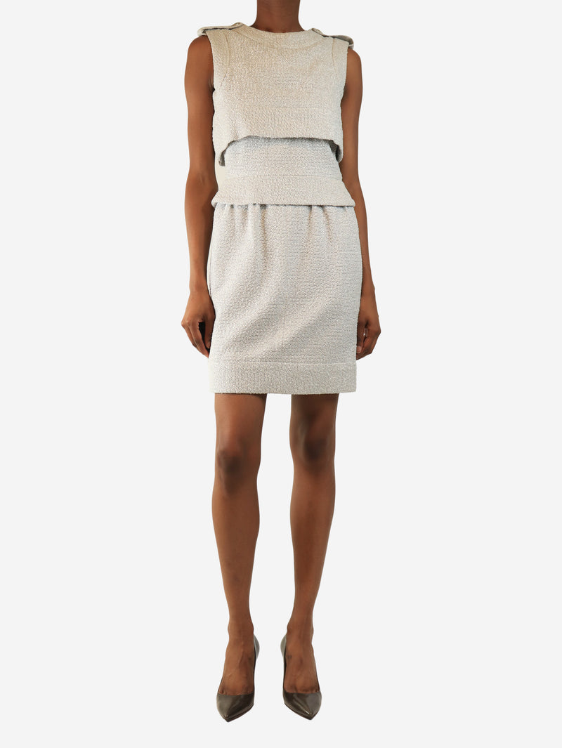 Grey boucle mini dress - size UK 8