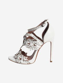 White laser cut leather heels - size EU 38.5 (UK 5.5) Heels Alaia 