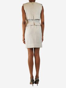 Grey boucle mini dress - size UK 8 Dresses Chanel 