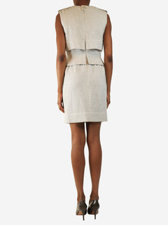 Grey boucle mini dress - size UK 8
