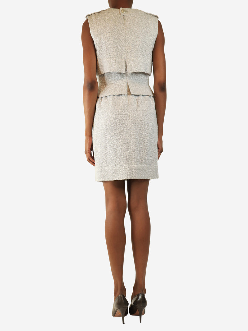 Grey boucle mini dress - size UK 8