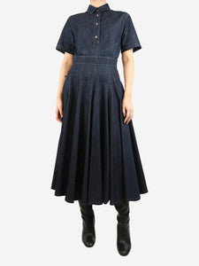 Christian Dior Indigo denim midi dress - size UK 10