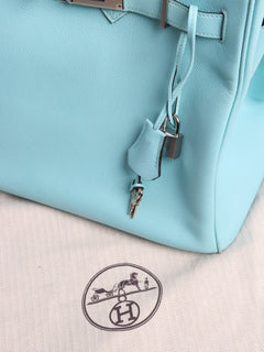Atol blue birkin 35 in epson Top Handle Bags Hermes 