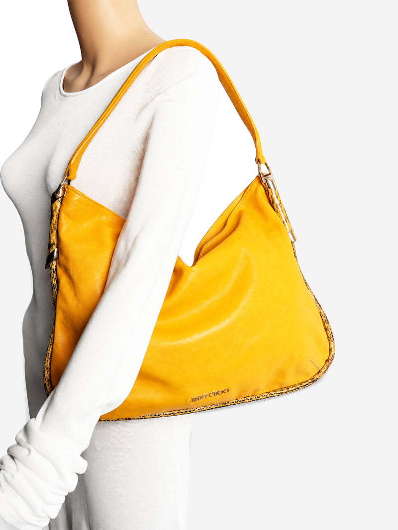 Yellow leather hobo shoulder bag with wallet Shoulder bags Jimmy Choo 