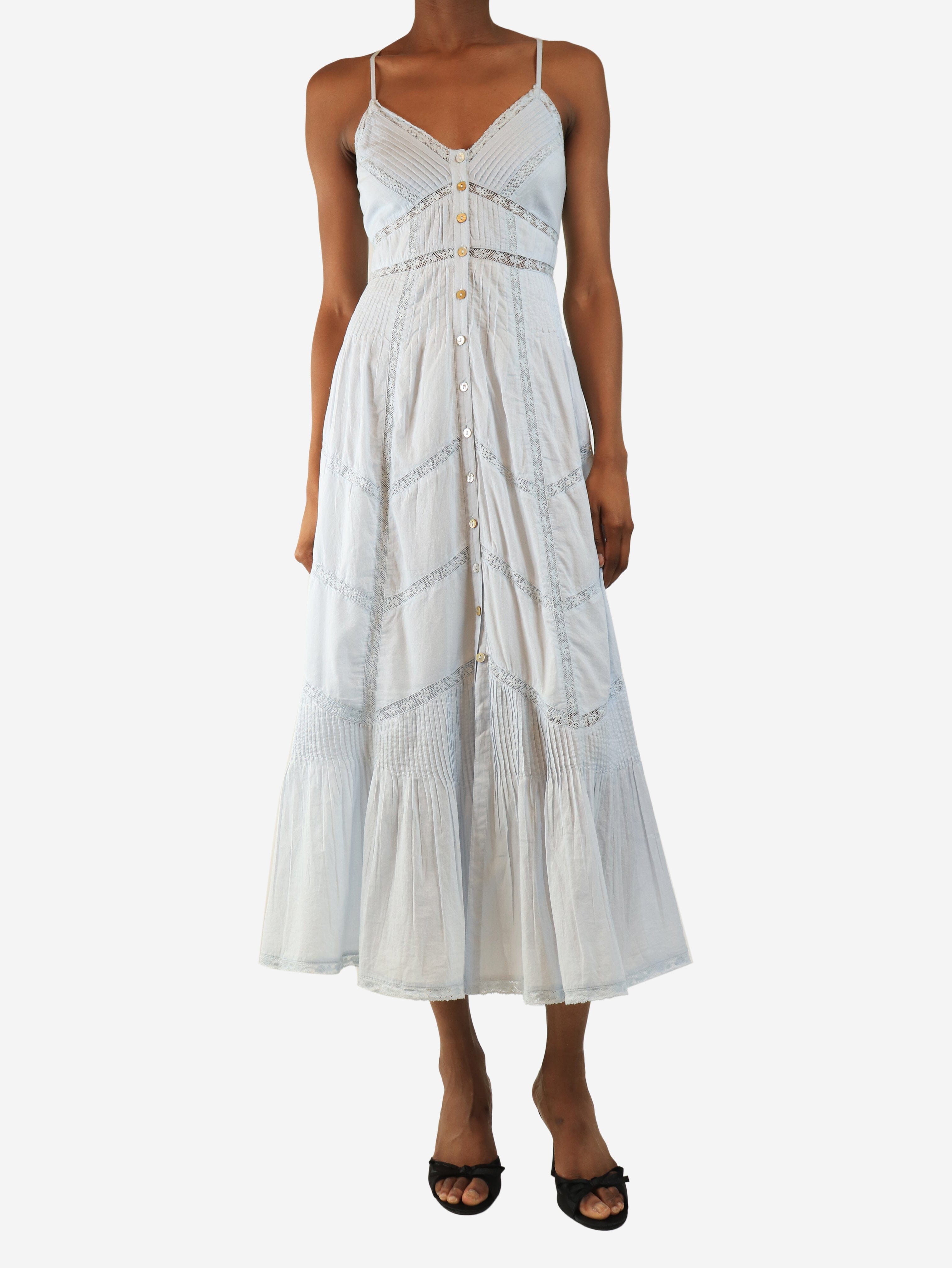 Light blue lace-trim cotton sundress - size XXS Dresses Love Shack Fancy 