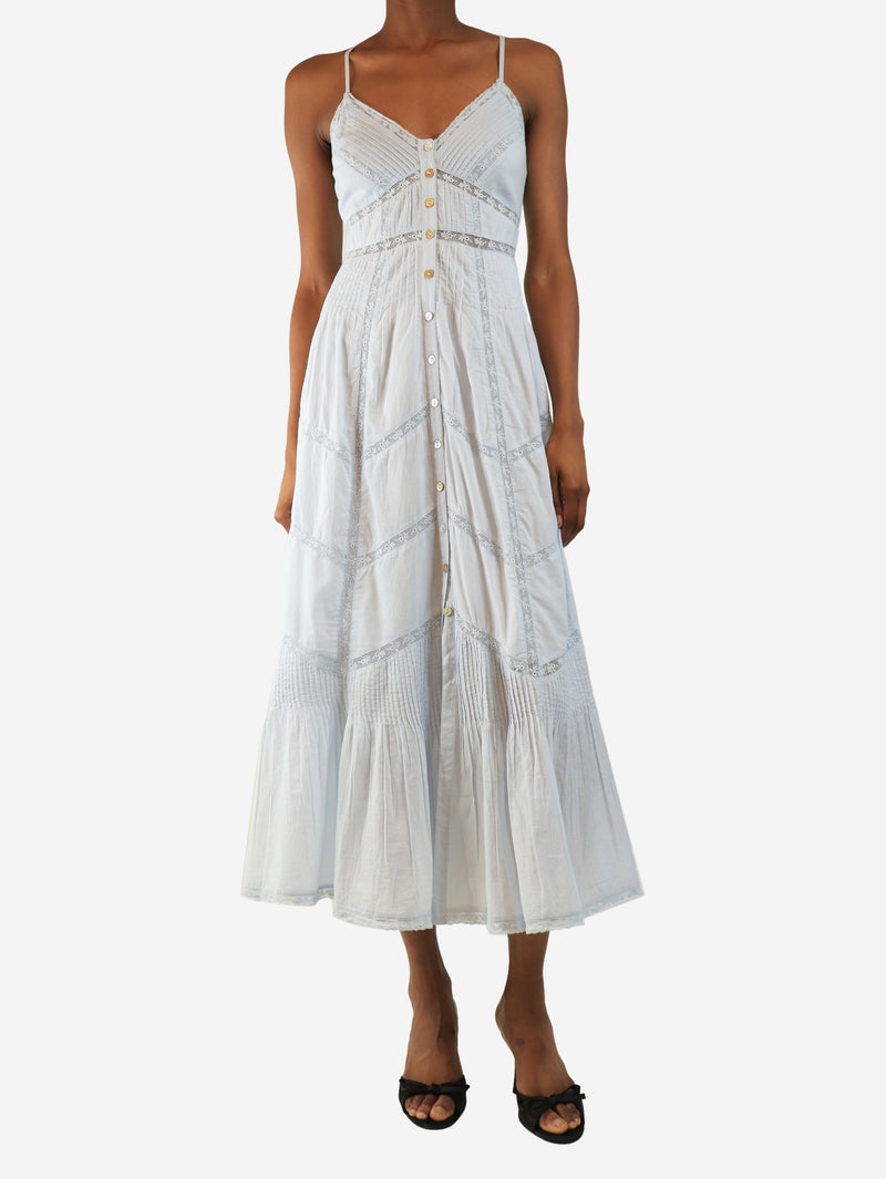 Light blue lace-trim cotton sundress - size XXS Dresses Love Shack Fancy 