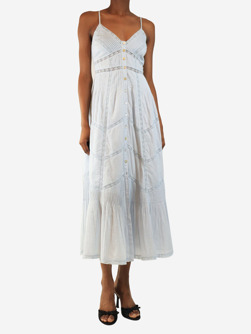 Light blue lace-trim cotton sundress - size XXS Dresses Love Shack Fancy 