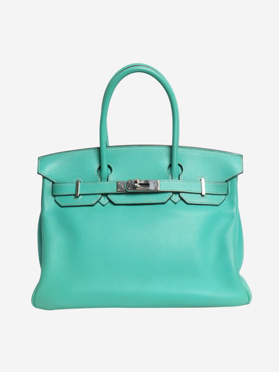 Turquoise 2008 Birkin 30 bag in Swift leather Top Handle Bags Hermes 