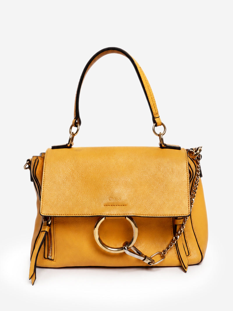 Yellow leather and suede Faye Day bag Shoulder bags Chloe 
