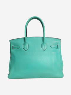 Turquoise 2008 Birkin 30 bag in Swift leather Top Handle Bags Hermes 
