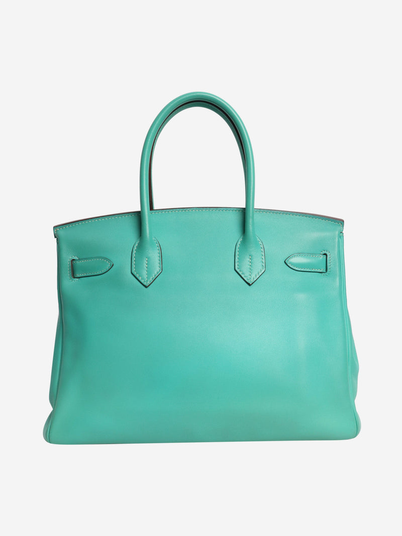 Turquoise 2008 Birkin 30 bag in Swift leather Top Handle Bags Hermes 