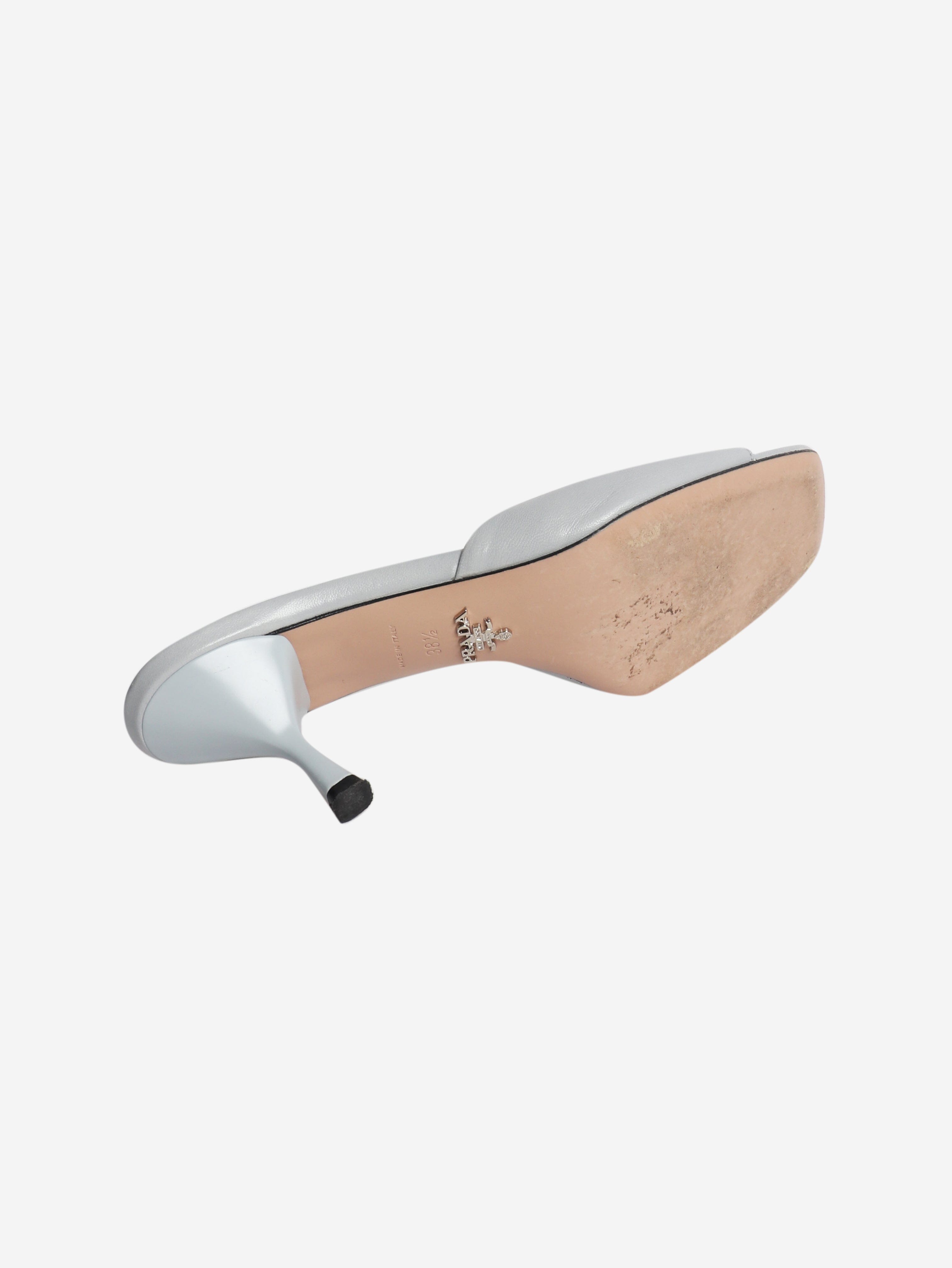 Blue leather rose mules - size EU 38.5 (UK 5.5) Heels Prada 