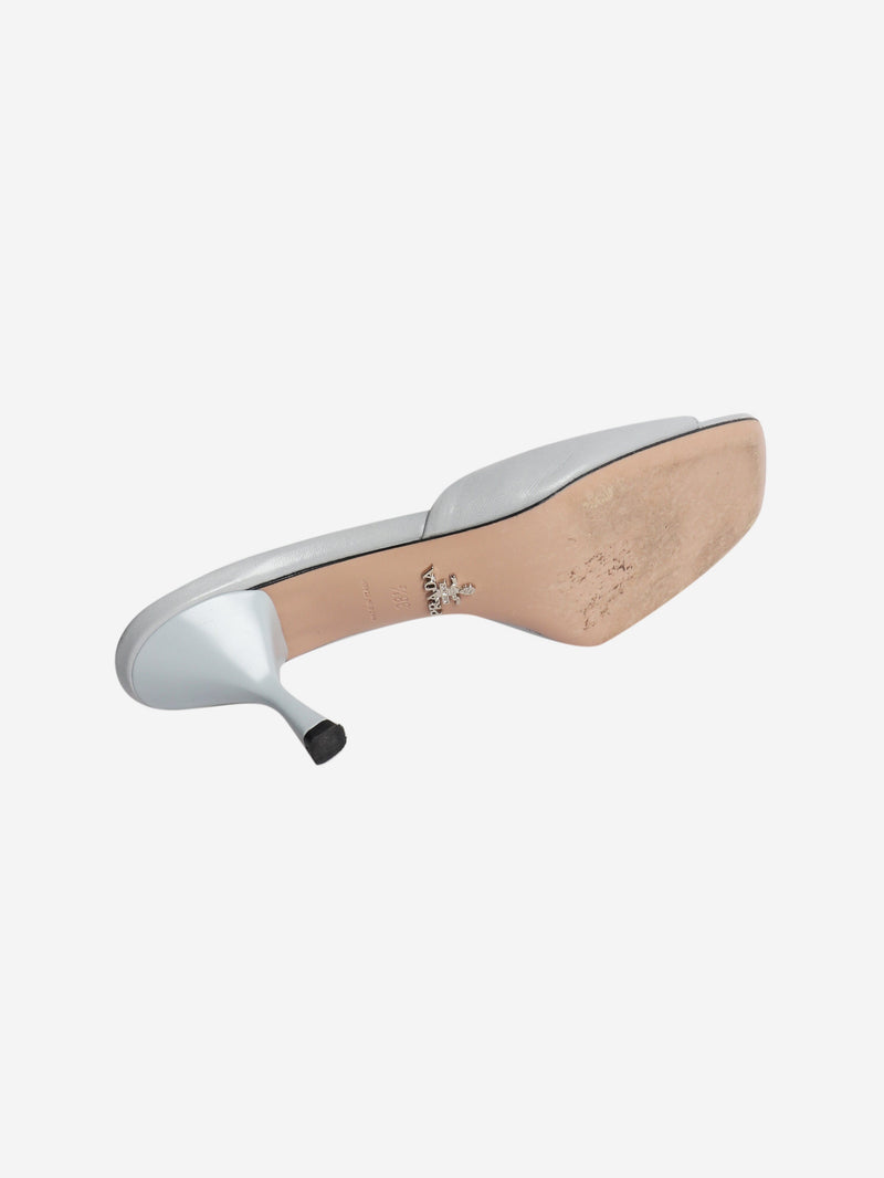 Blue leather rose mules - size EU 38.5 (UK 5.5) Heels Prada 