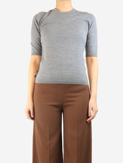 Grey short-sleeved wool top - size S Knitwear Allude 