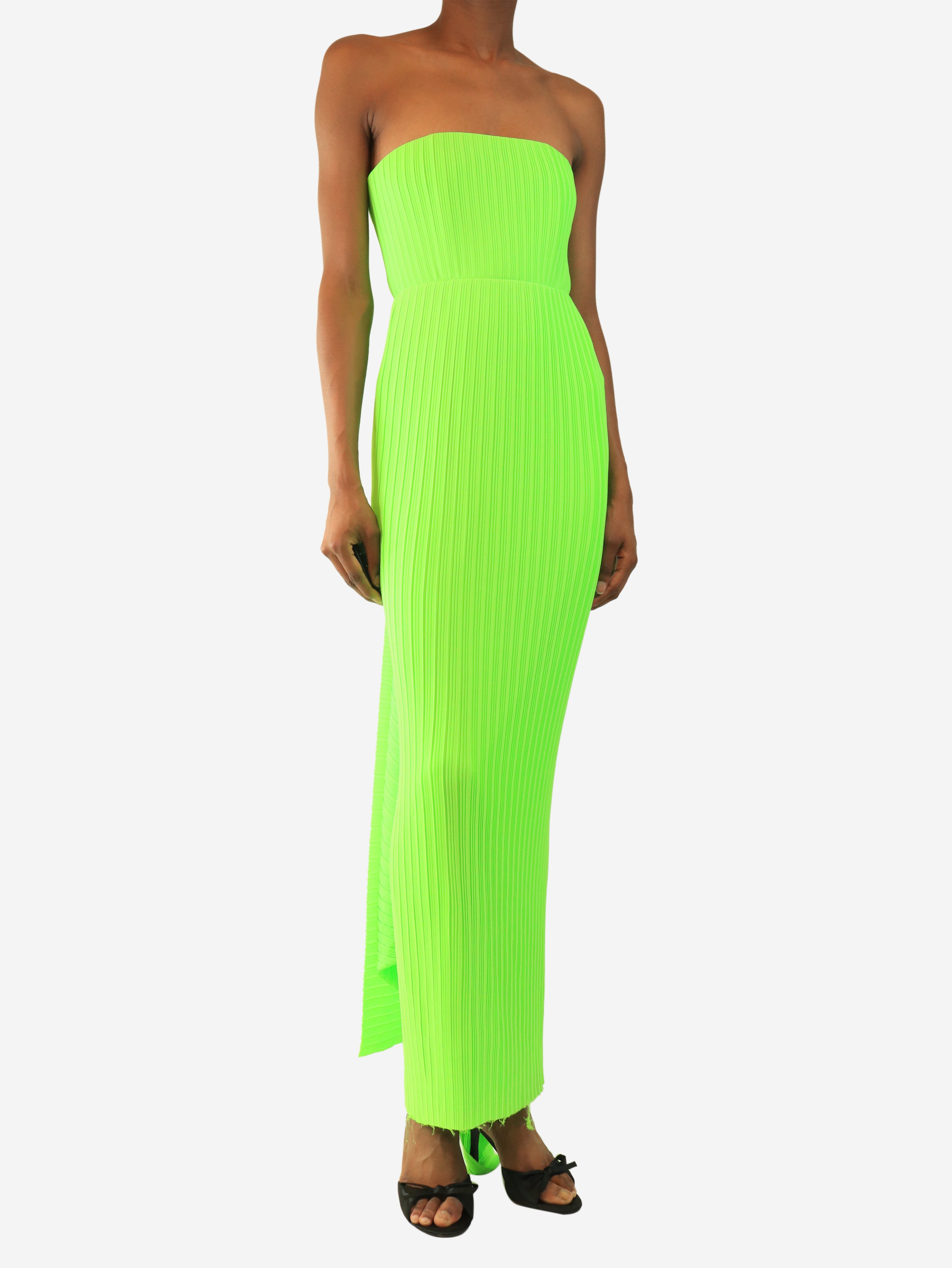 Green pleated dress - size UK 6