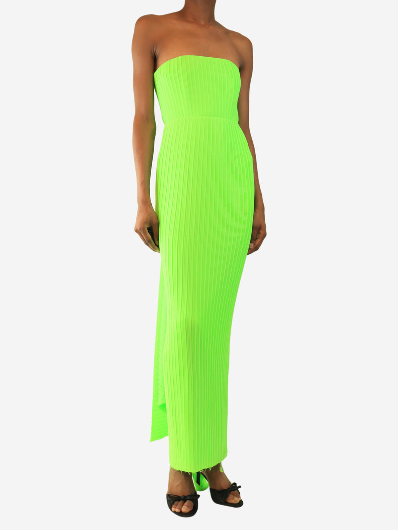 Green pleated dress - size UK 6