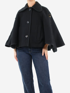 Chloe Black wool cape - size UK 8