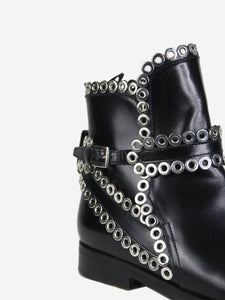 Alaia Black eyelet ankle boots - size EU 38