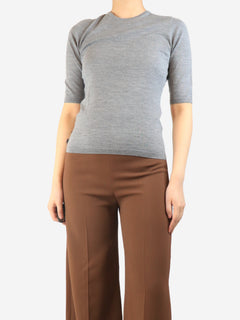 Grey short-sleeved wool top - size S Knitwear Allude 