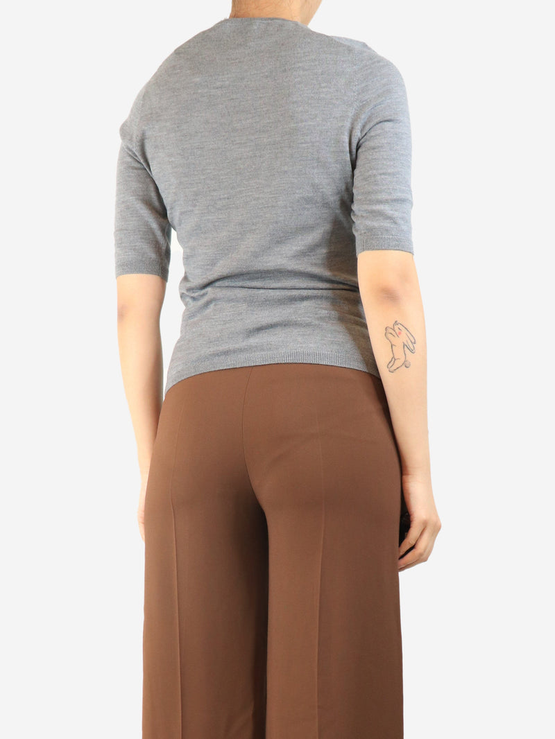 Grey short-sleeved wool top - size S Knitwear Allude 