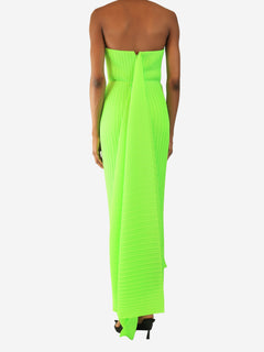Green pleated dress - size UK 6