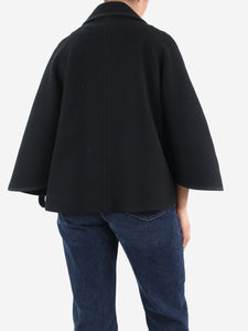 Chloe Black wool cape - size UK 8