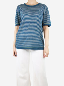 Hermes Blue striped linen top - size S