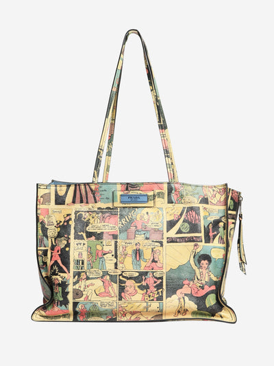 Multi graffiti comicstrip tote bag Tote Bags Prada 
