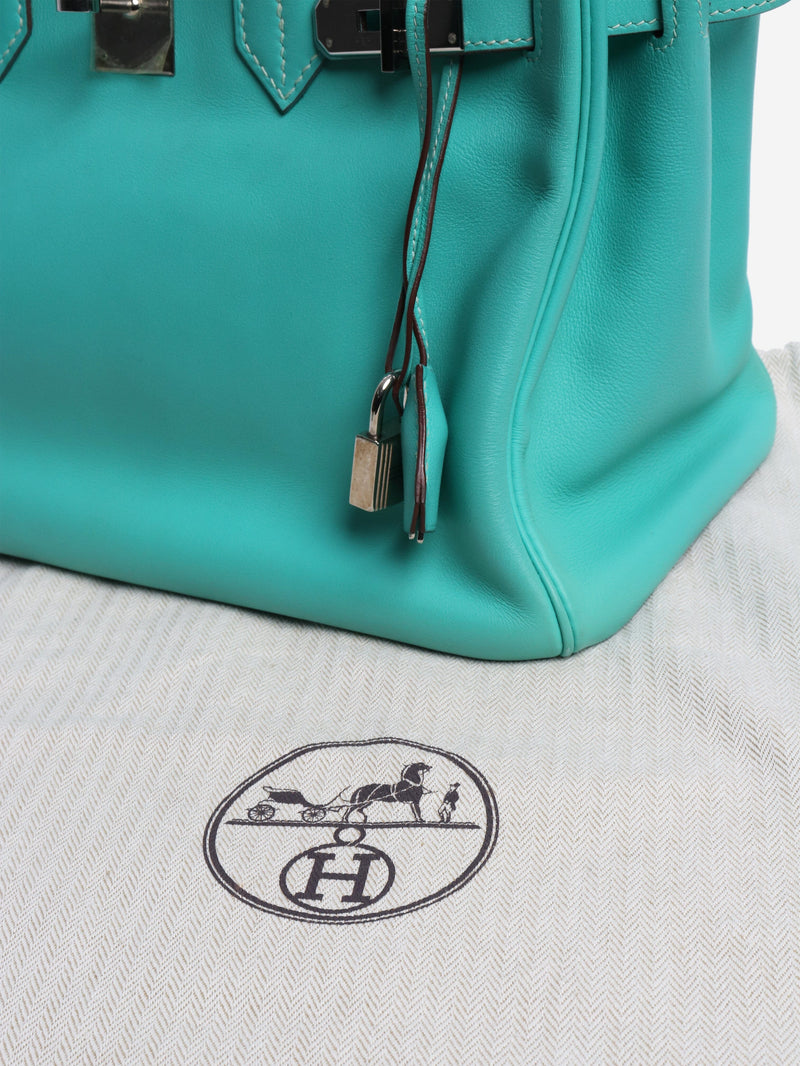 Turquoise 2008 Birkin 30 bag in Swift leather Top Handle Bags Hermes 