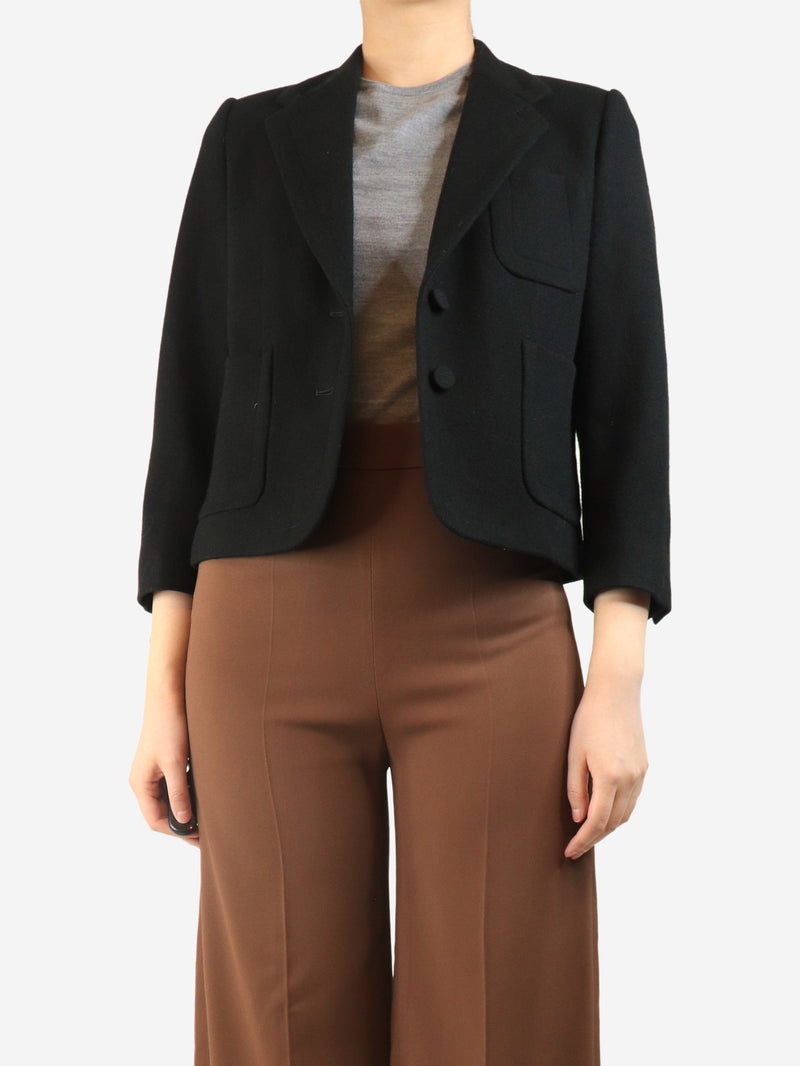 Black cropped wool jacket - size UK 10 Coats & Jackets Dries Van Noten 