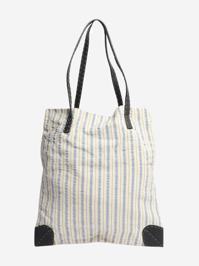 Cream and blue striped tote bag Bags Fendi 