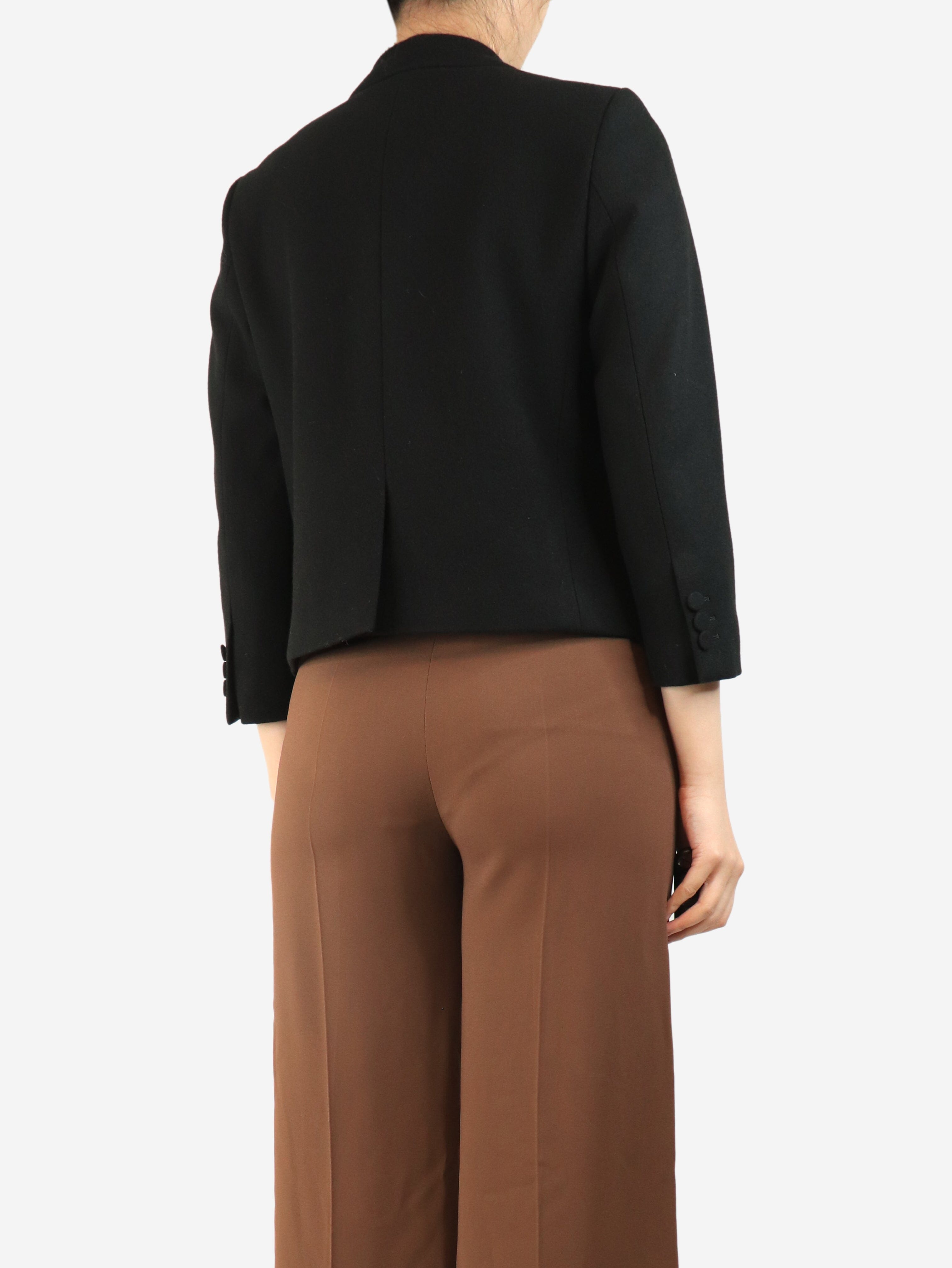 Black cropped wool jacket - size UK 10 Coats & Jackets Dries Van Noten 