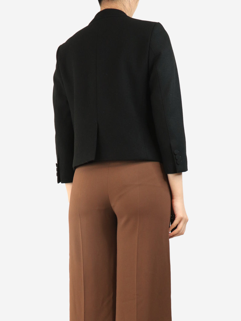 Black cropped wool jacket - size UK 10 Coats & Jackets Dries Van Noten 