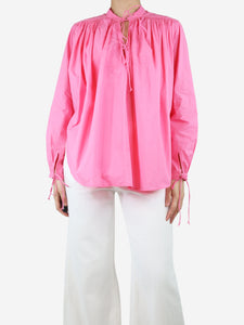 Laurence Bras Pink cotton poplin blouse - size UK 8