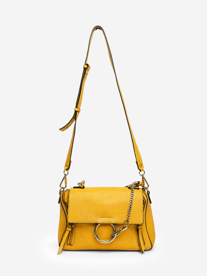 Yellow leather and suede Faye Day bag Shoulder bags Chloe 