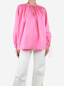 Laurence Bras Pink cotton poplin blouse - size UK 8