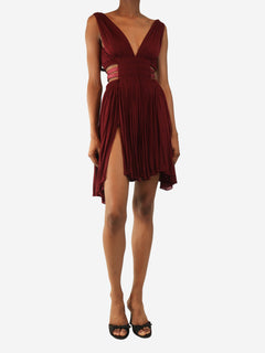 Burgundy mini cut-out dress - size UK 10 Dresses Alaia 