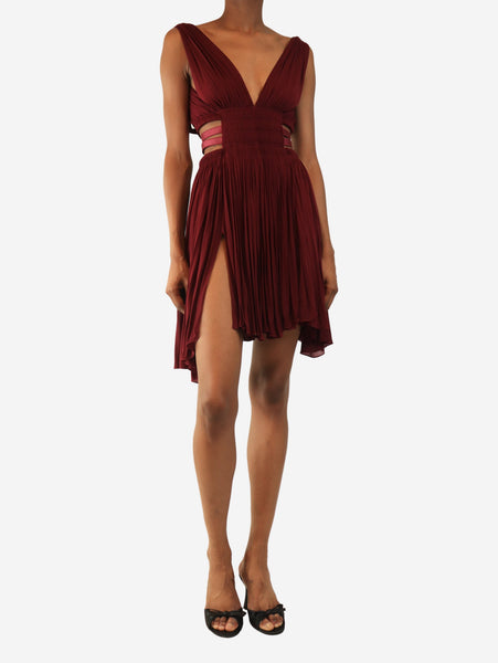 Burgundy mini cut-out dress - size UK 10 product image