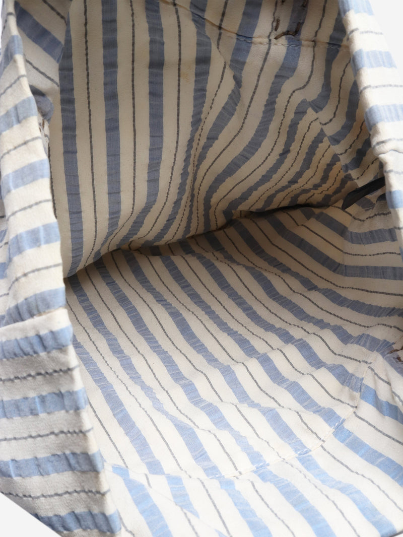 Cream and blue striped tote bag Bags Fendi 