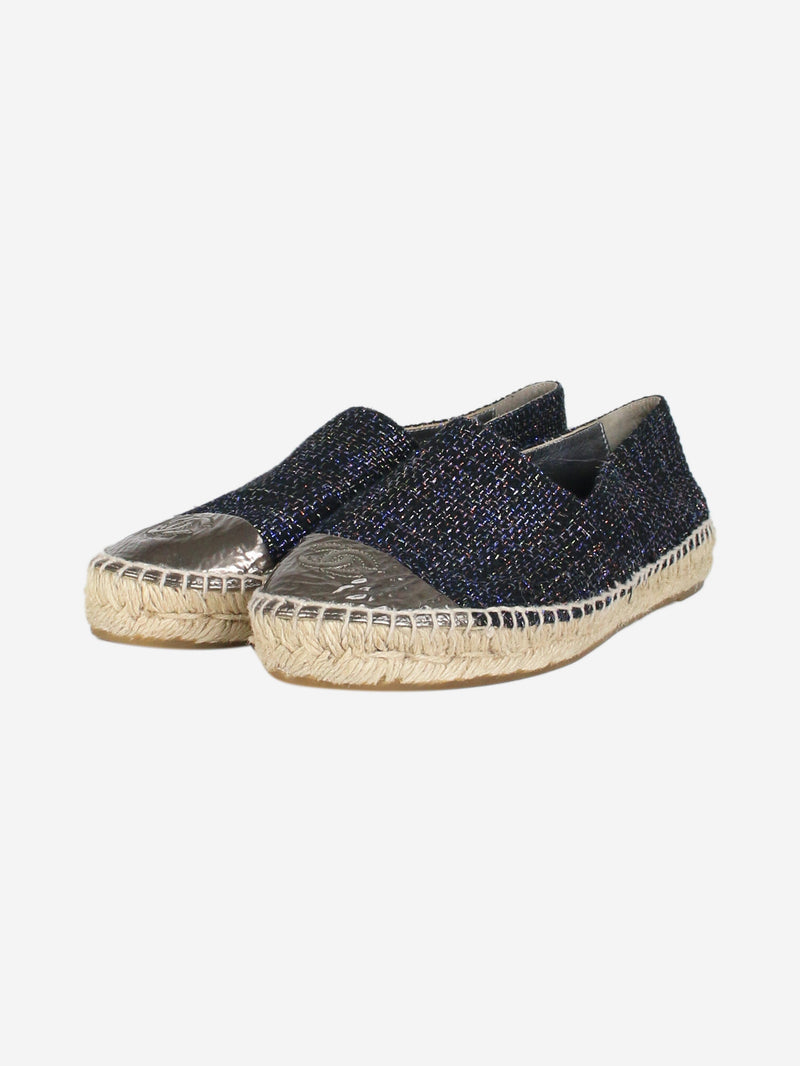 Dark blue sparkly espadrilles - size EU 38 Flat Shoes Chanel 
