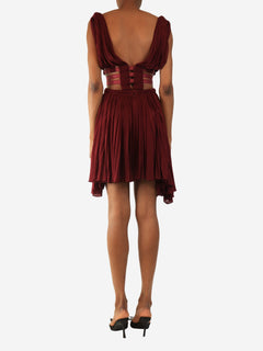 Burgundy mini cut-out dress - size UK 10 Dresses Alaia 