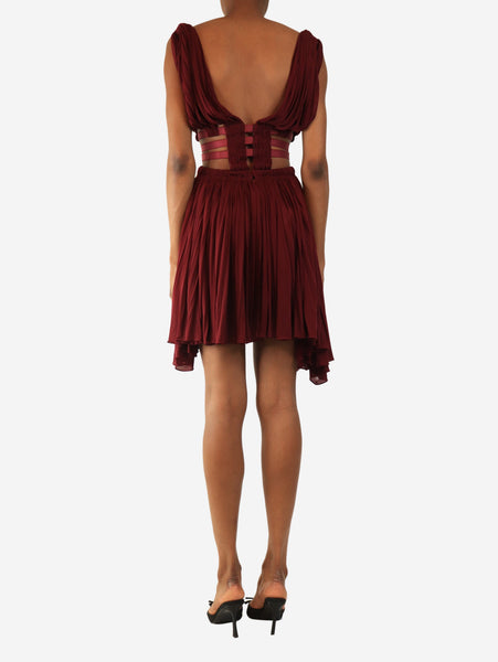 Burgundy mini cut-out dress - size UK 10 alternate image