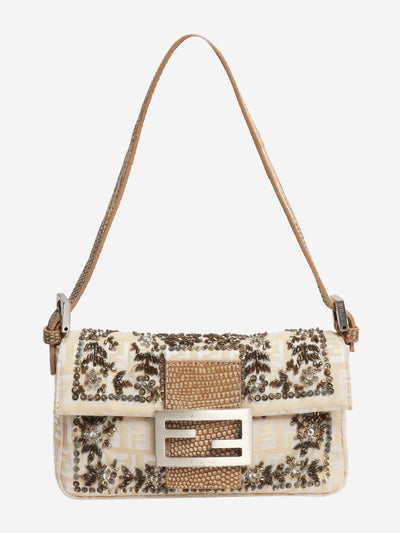 Ivory beaded mini Baguette bag Shoulder bags Fendi 